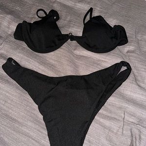 Black thong swim suit